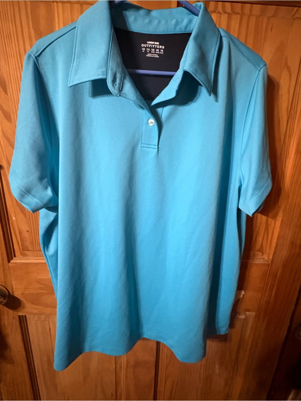 Lands' End Men's Aqua Blue Polo Shirt